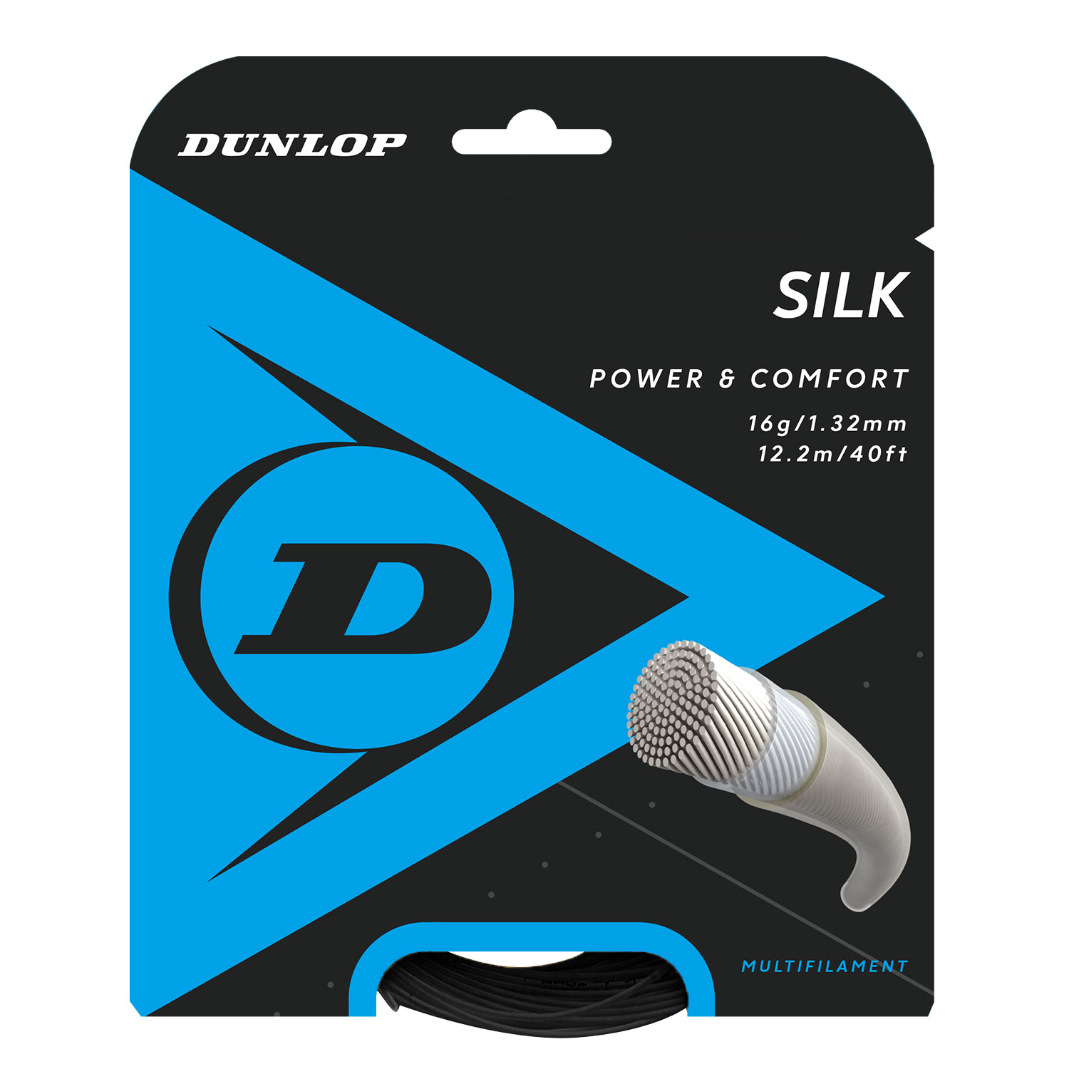 Dunlop Silk 1.32 Corde da Tennis Multifilamento - nero